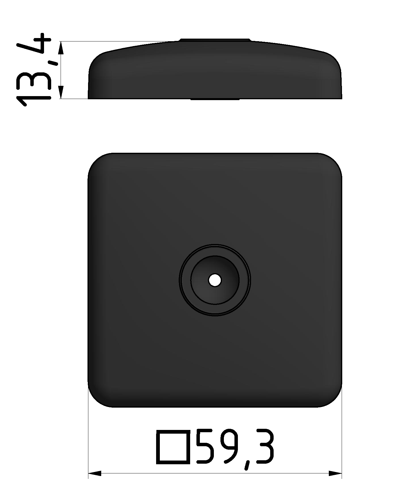 Teller D D60 ZN, schwarz