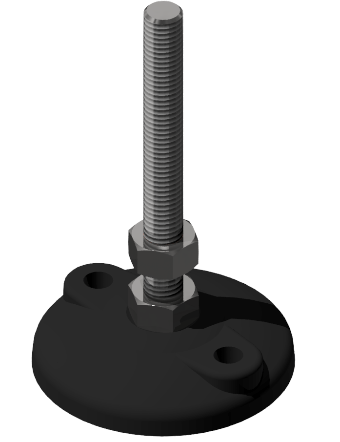 Stellfuß D80 B, M12x130, schwarz