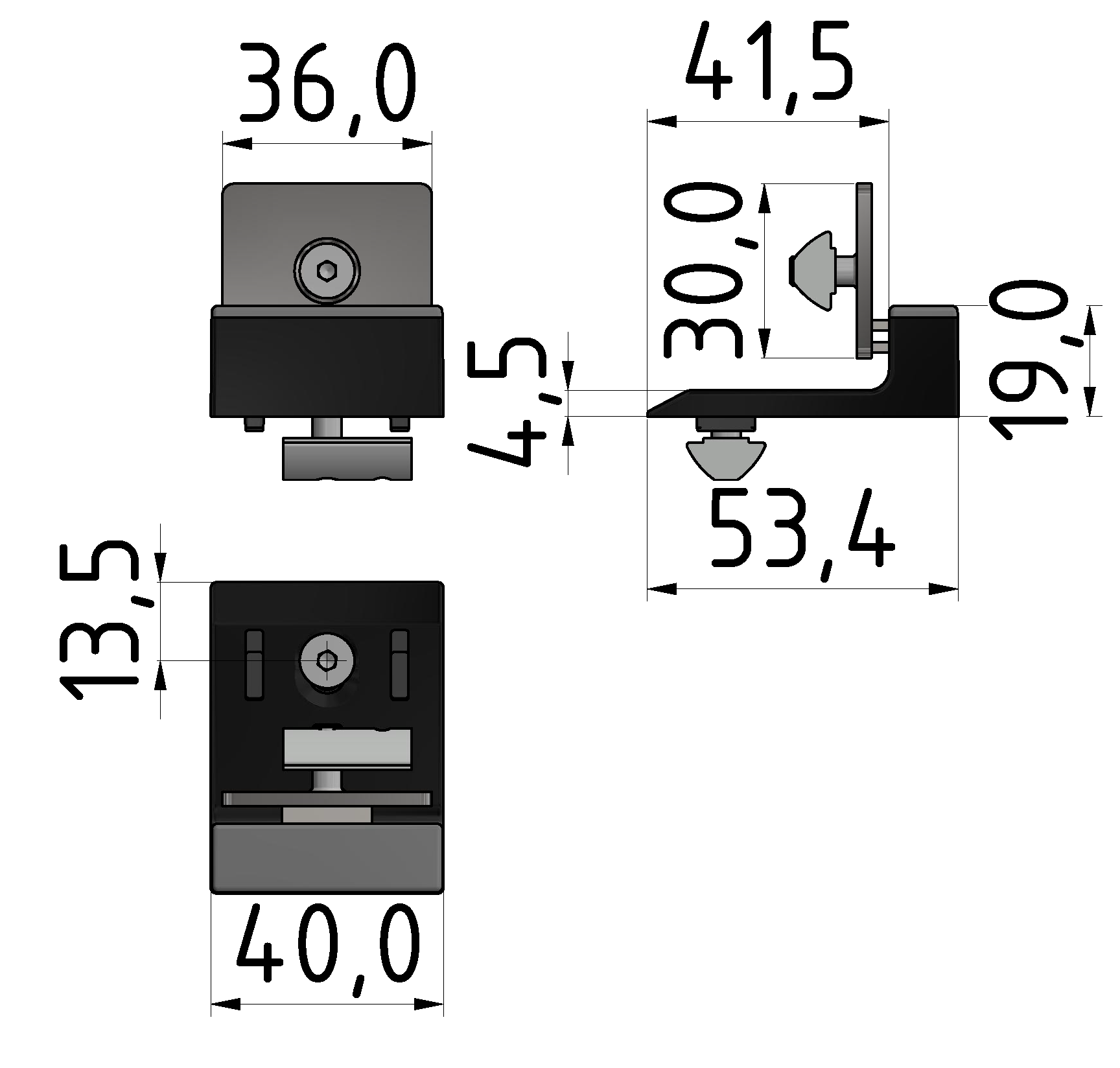 Magnetanschlag 8, schwarz