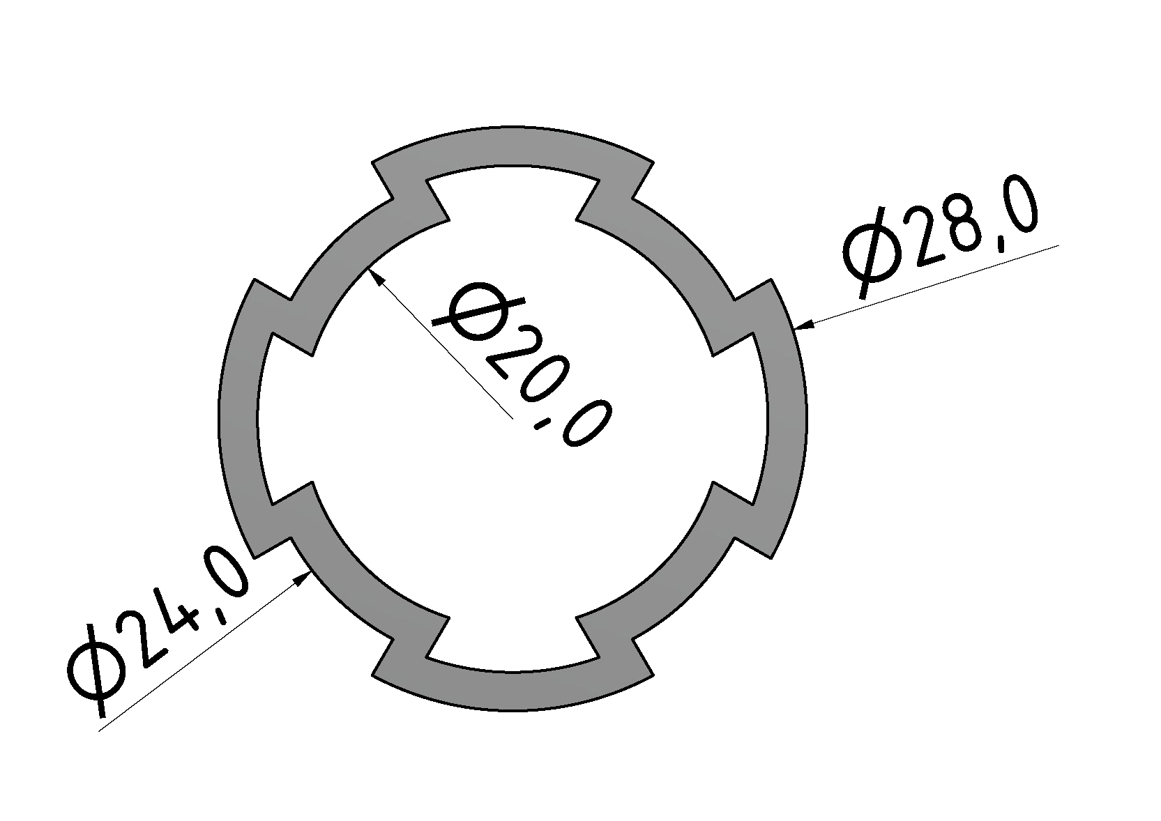 Profilrohr D 28, natur