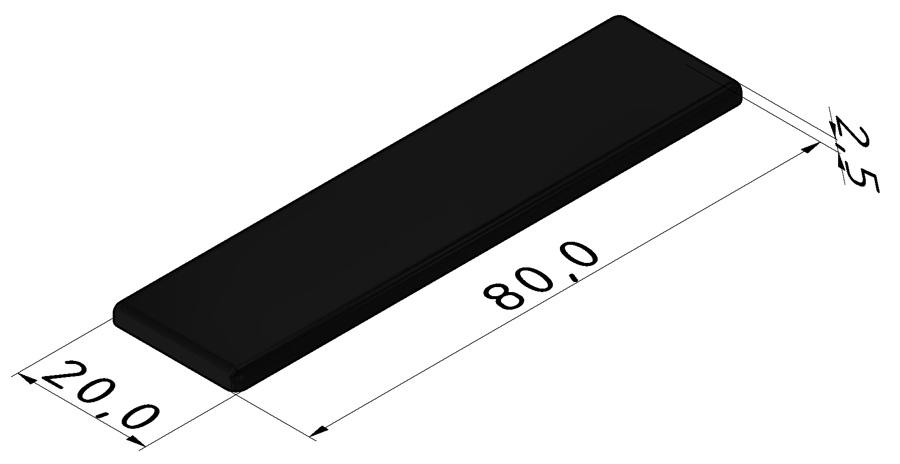 Abdeckkappe 5 80x20, schwarz Abdeckkappe 5 80x20, schwarz