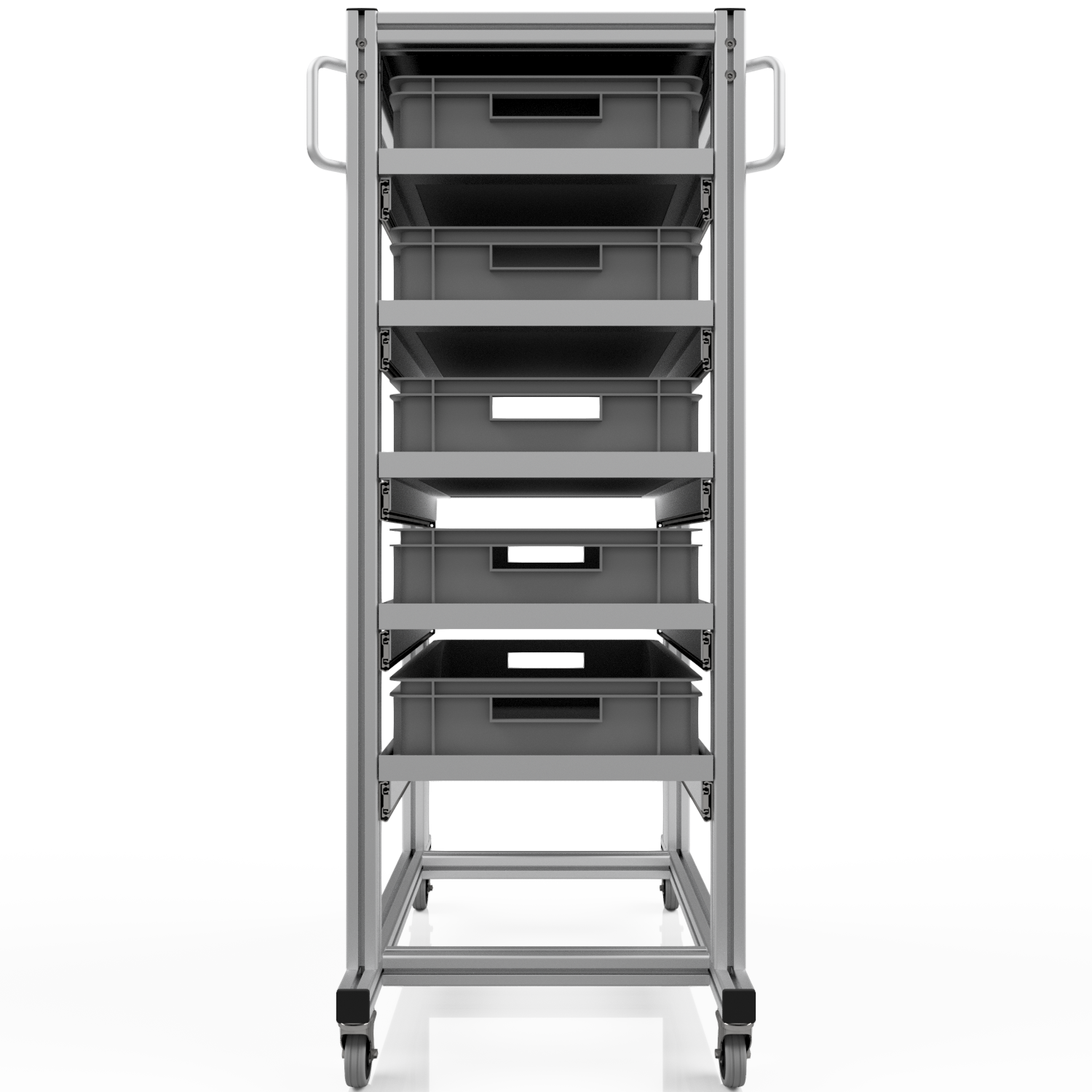 Systemwagen mit Eurobehälter 60x40 H 134 cm