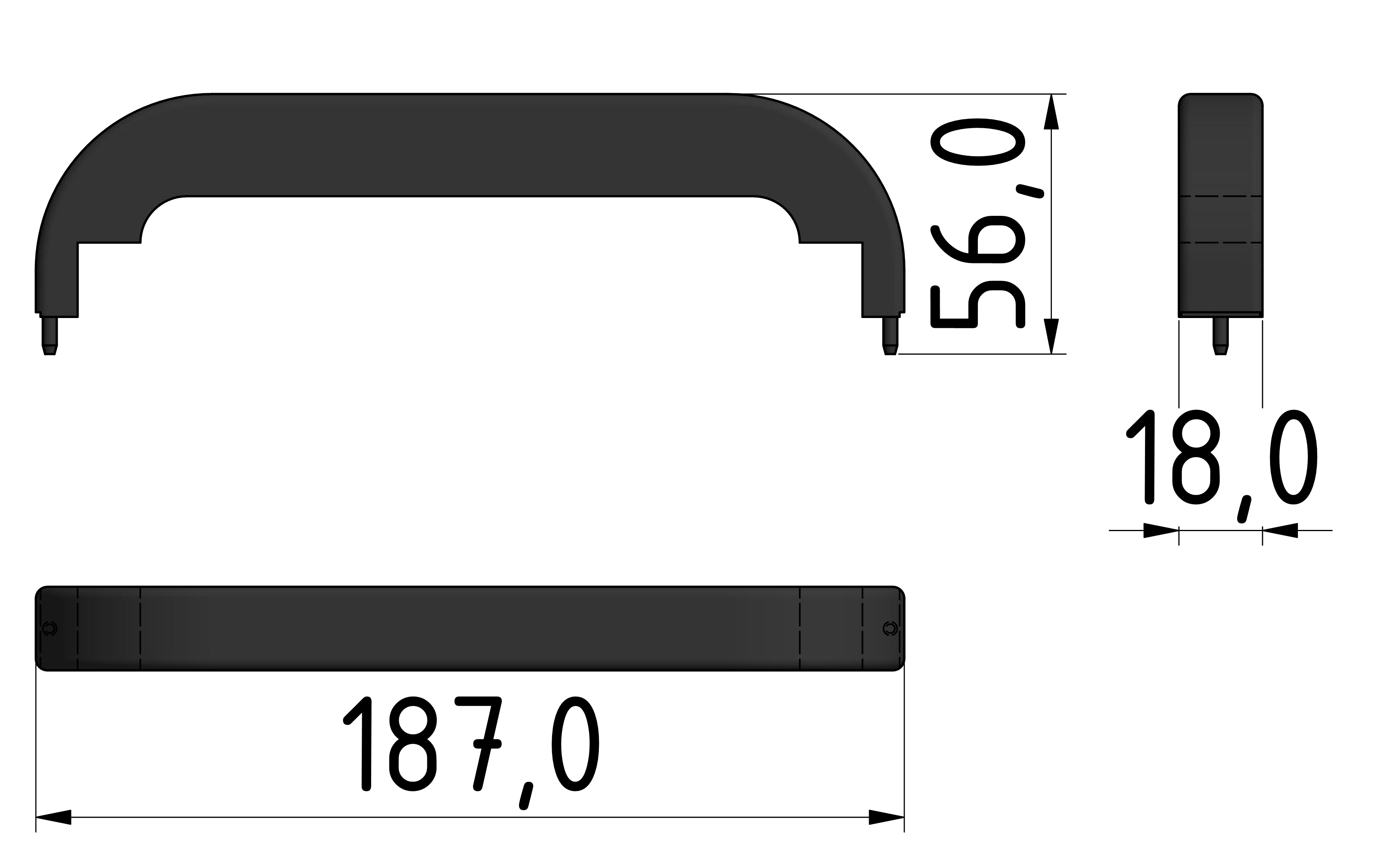 Cap Handle 160 PA, black-6/8/10