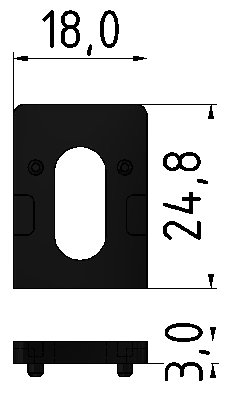 Uniblock Distanzstück 6 3mm, schwarz