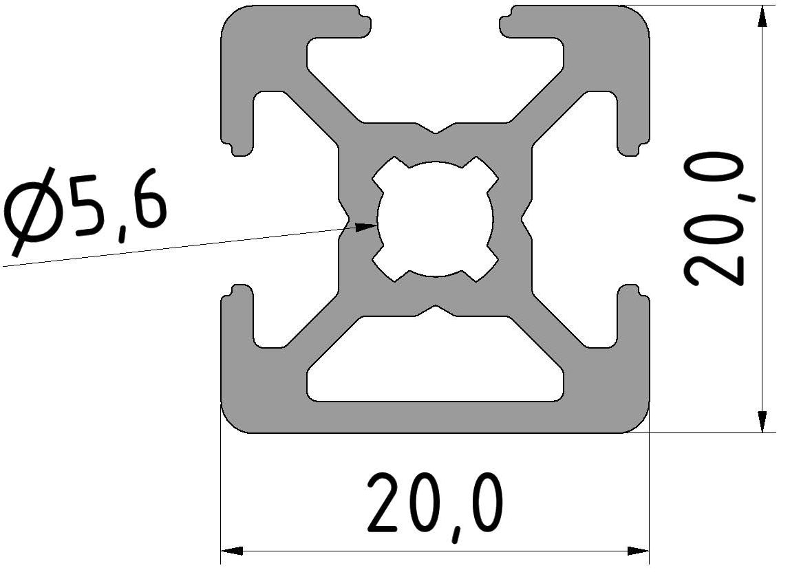 Strebenprofil 20x20 3N Strebenprofil 20x20 3N