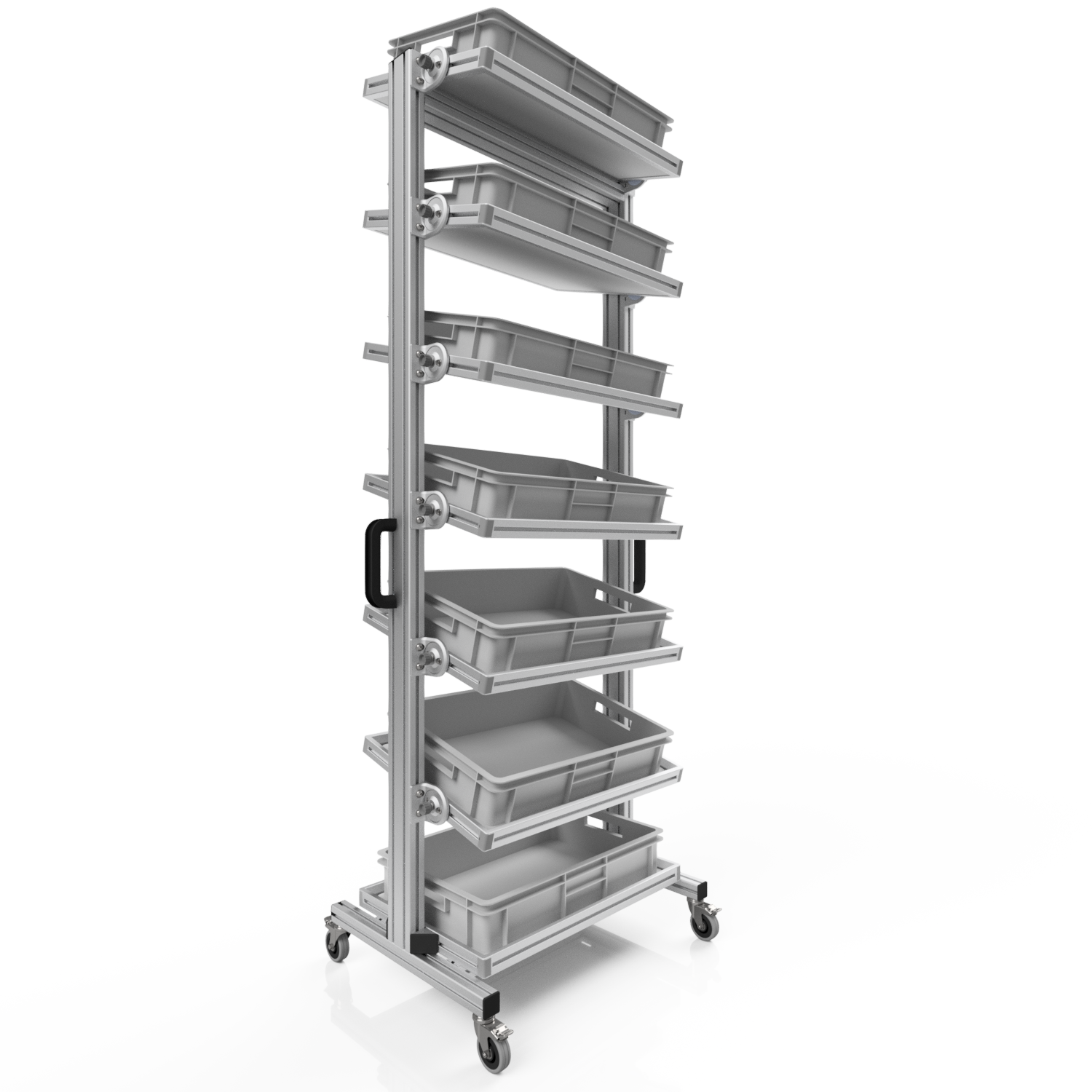Systemwagen für Eurobehälter 60 x 40 H 200 cm neigbar