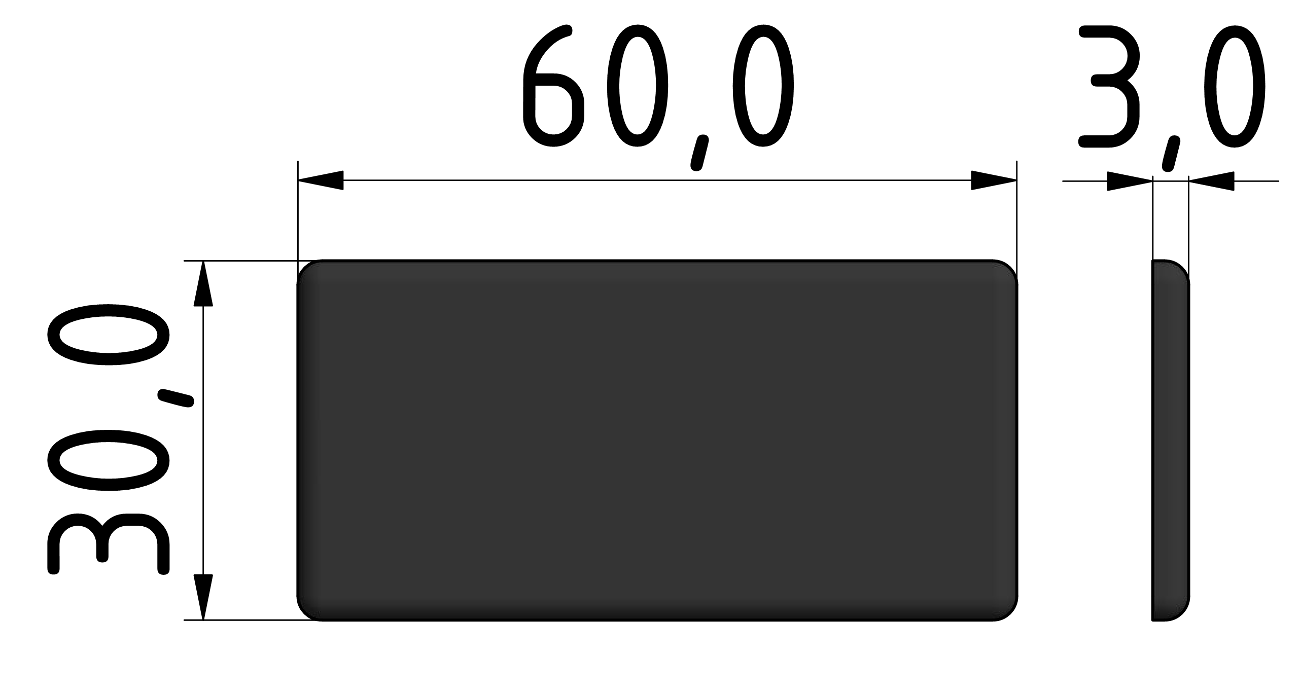 Abdeckkappe 30x60, schwarz-8