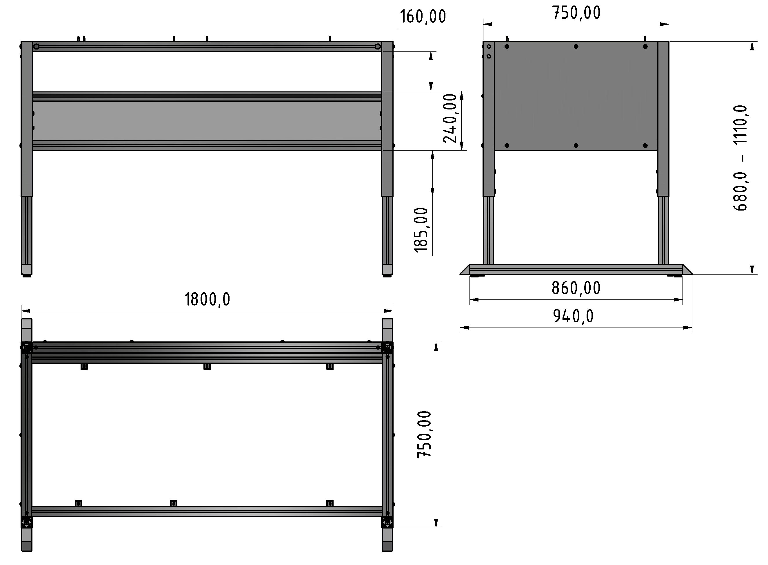 Basic Line table frame