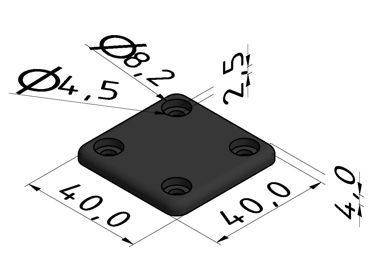 Conduit Cap 40x40, black