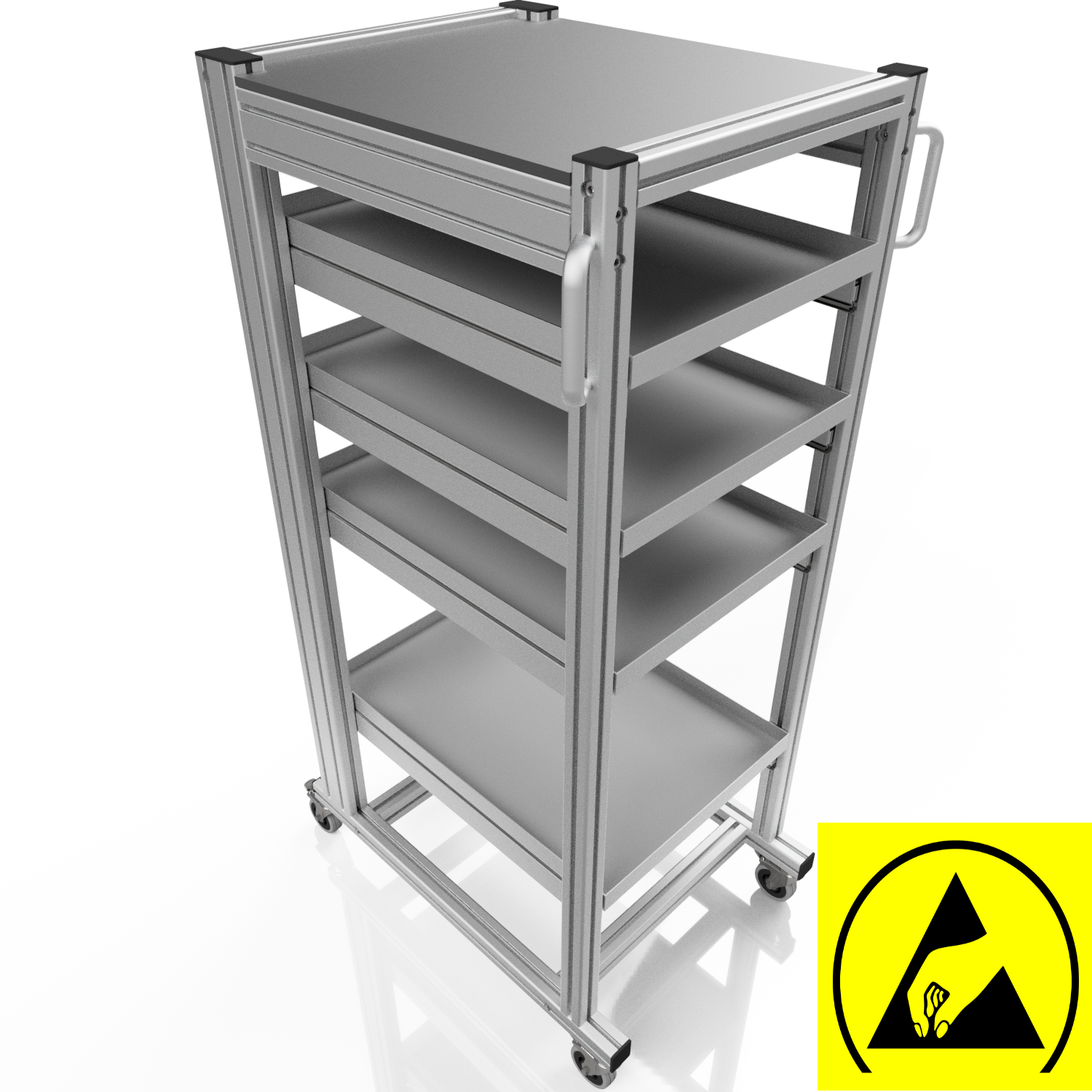 ESD Systemwagen für Eurobehälter 60x40 H 134 cm